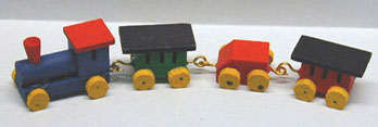 Dollhouse Miniature S/4 Wooden Train